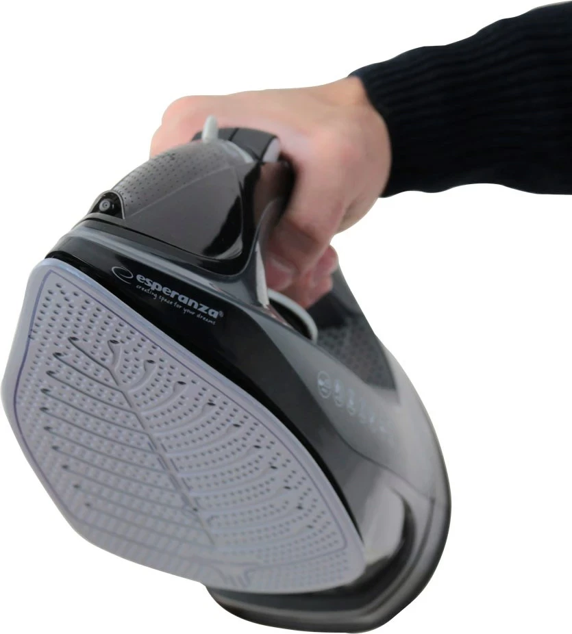 Hekur Esperanza EHI011 me avull, pllakë qeramike, 2600 W, Gri e Zi