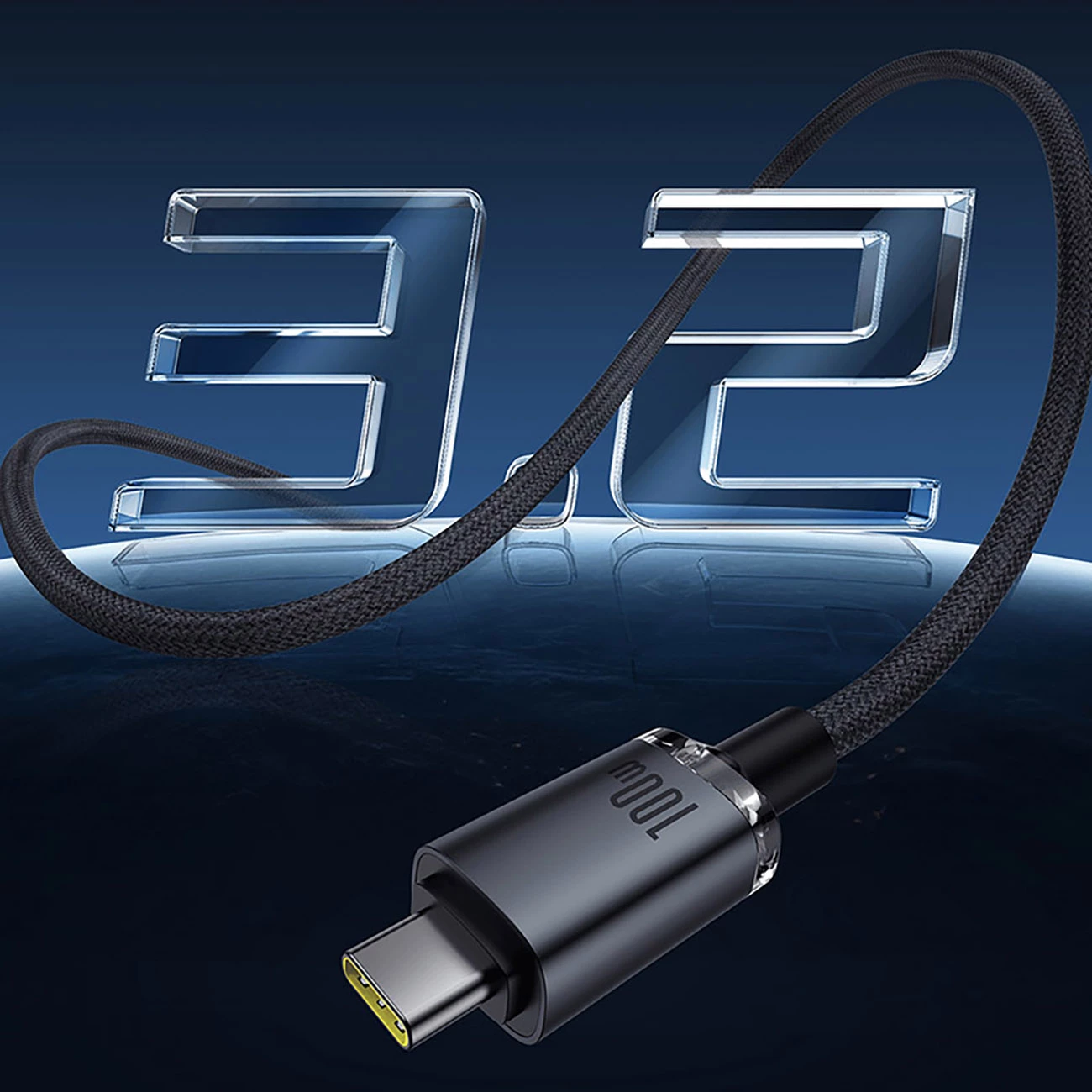 Kabllo USB-C në USB-C Baseus Crystal Shine CB000089, 1.5m, 100W, 20Gbps, e zezë