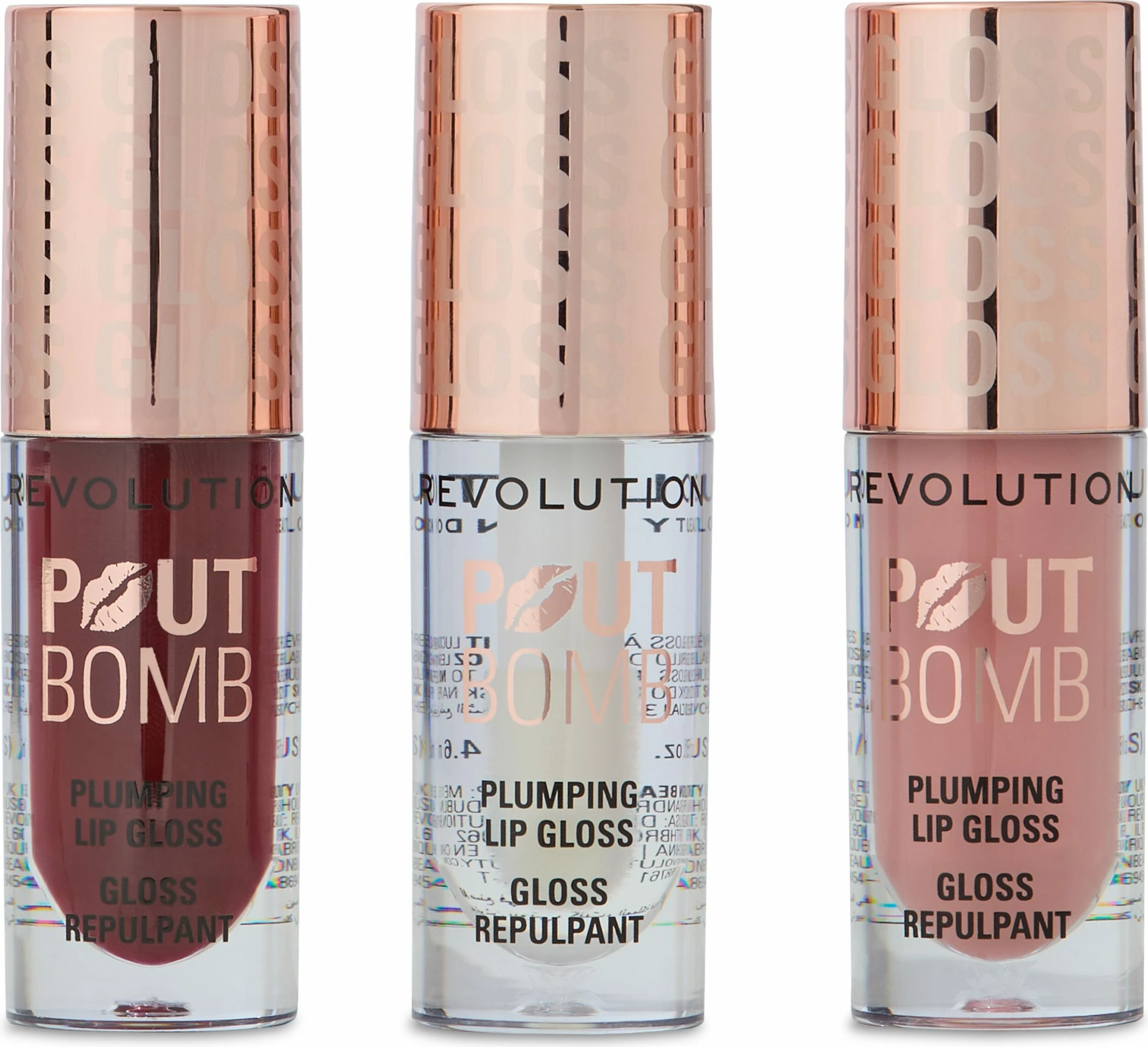 Revolution Pout Bomb Plumping Lip Gloss Trio - Gift Set