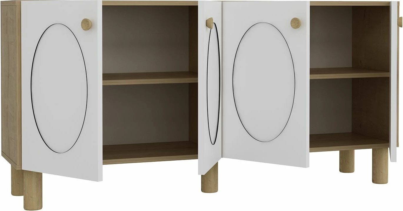 Konsol Skye Decor, Elisa KB150 Bohem, ngjyrë lis safir dhe e bardhë