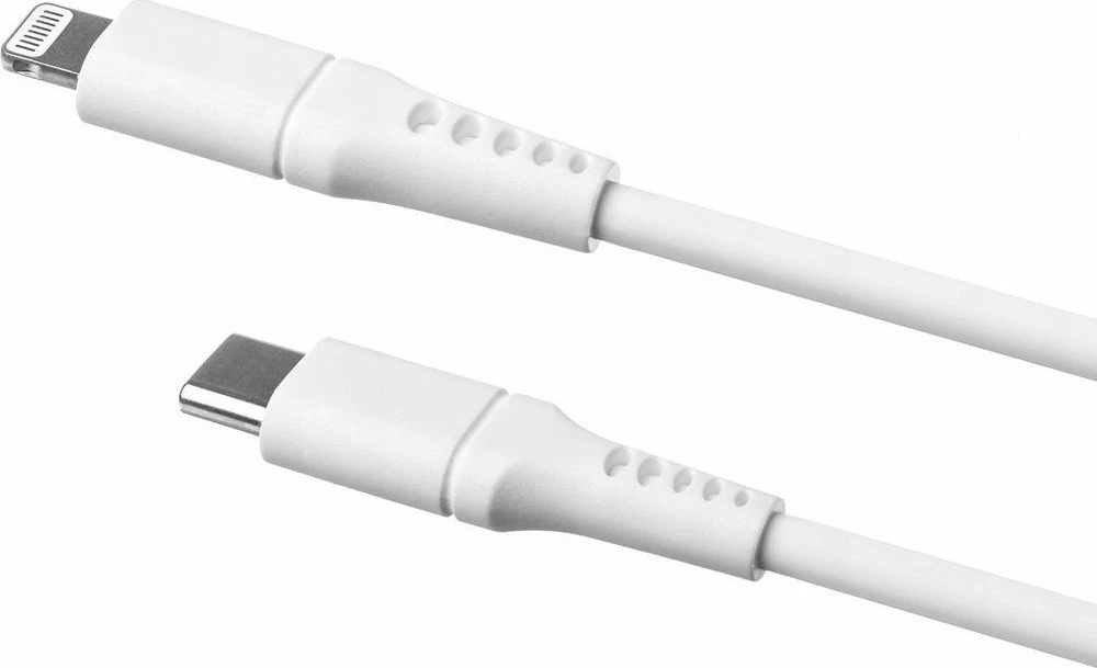 Kabllo USB-C në Lightning Fixed FIXDLS-CL12-WH 1.2m PD 60W MFi, e bardhë, me organizer dhe rrip Velcro