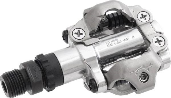 Pedale biçiklete SHIMANO SPD PD-M520, argjendtë