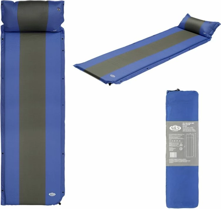 Dyshek vetë-fryrës me jastëk Nils Extreme NC4349, blu-gri