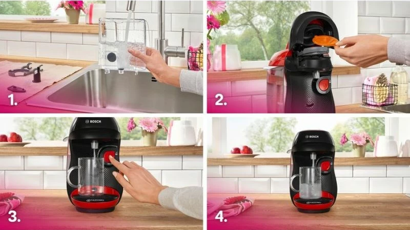 Makine kafeje BOSCH Tassimo TAS103E, e kuqe