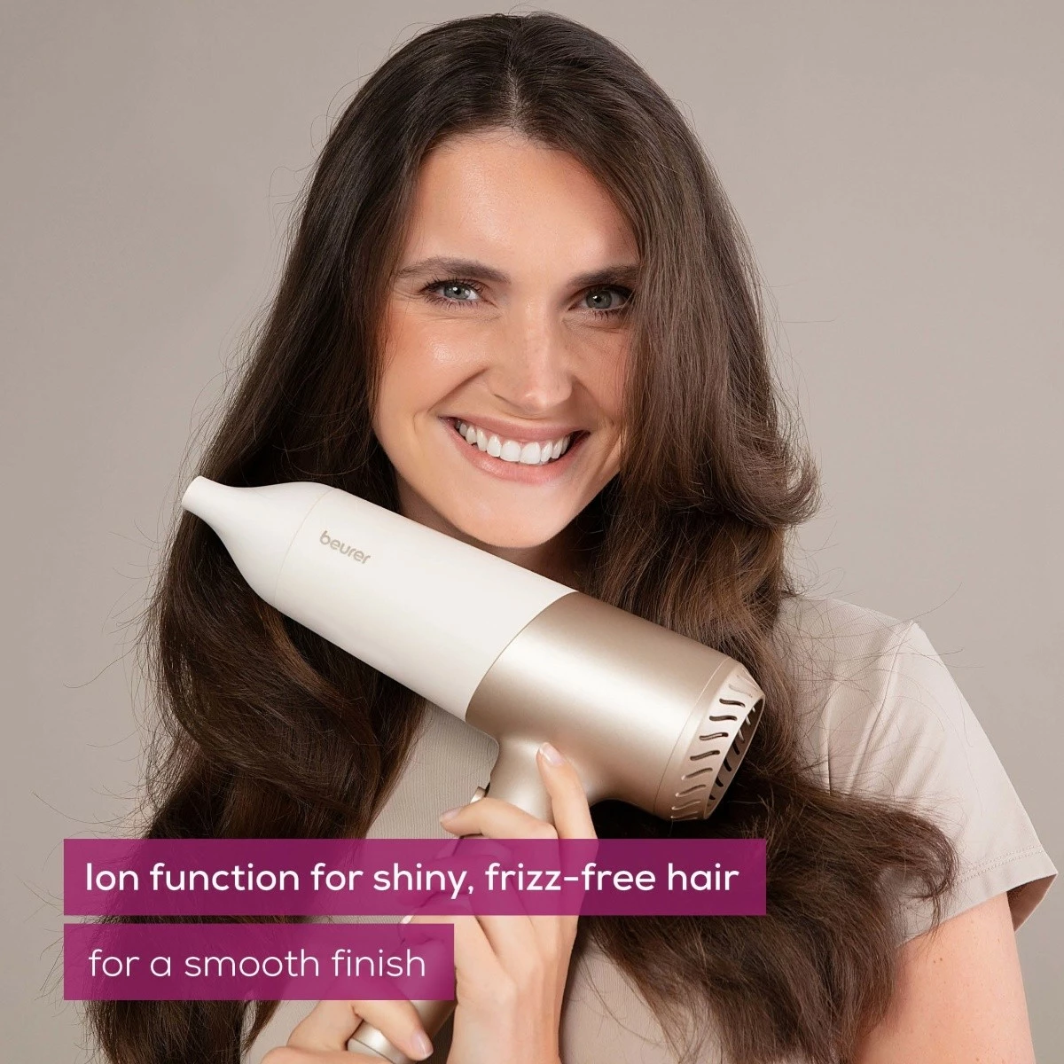 Fen Beurer HC70 2100W me jonizim, difuzor + koncentrator, Gold, set me çantë