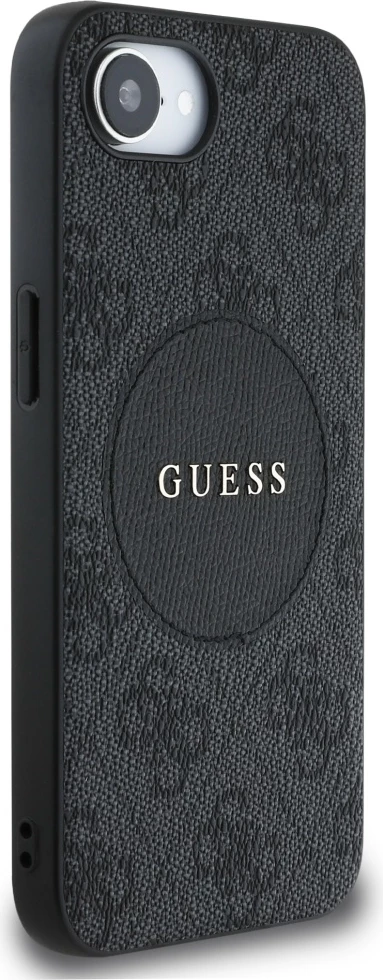 Mbështjellës Guess 4G Circle Classic Logo MagSafe për iPhone 16e, i zi