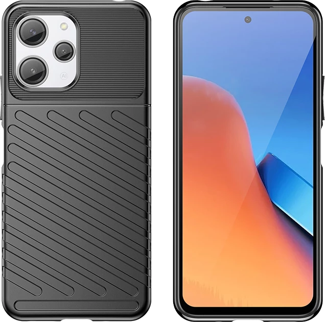 Mbështjellës Hurtel Thunder Case për Xiaomi Redmi 12, TPU, i zi