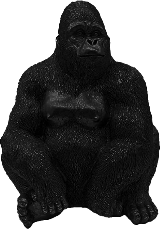 Dekor gorilla, ngjyrë e zezë mat, 21x19.5x38.8cm