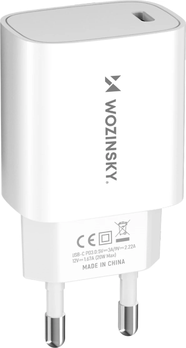 Karikues muri Wozinsky WGWCCW, 20W, USB-C, i bardhë