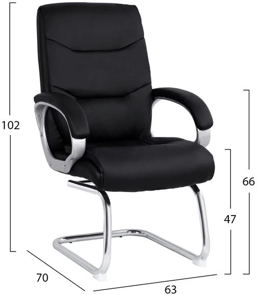 Karrige zyre për vizitorë FH1088.01, ngjyrë e zezë