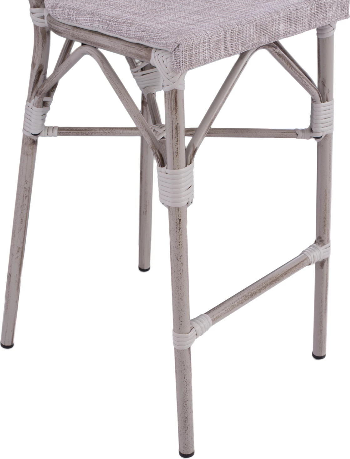 Karrige për bar alumin, pamje bambu, patinë e bardhë, FH5110, 47x61x115 cm