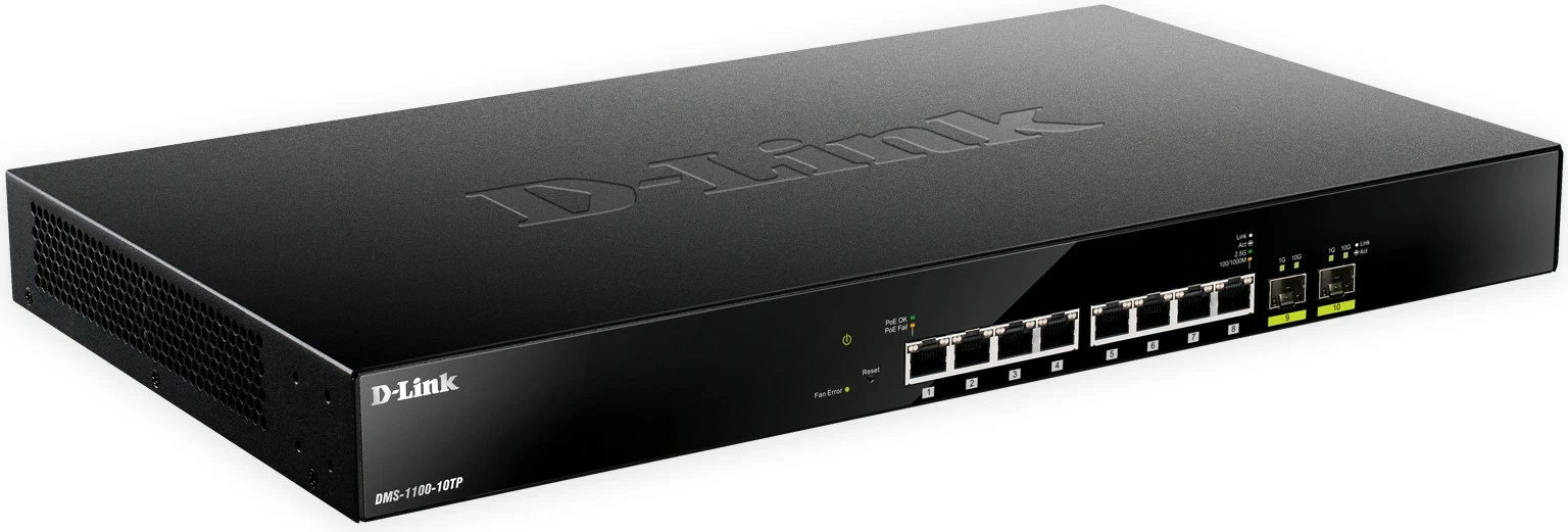 Switch D-Link DMS-1100-10TP, 10 porta, PoE+, Managed, Multi-Gigabit, zi