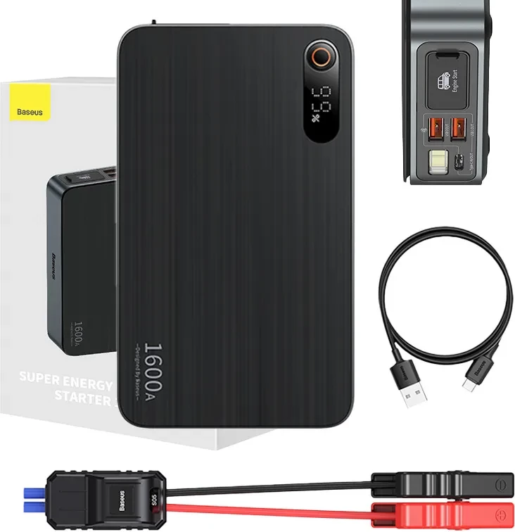 Powerbank/Starter veture, Baseus Super Energy PRO CGNL070001, 16000 mAh 1600A 12V PD 65W, e zezë
