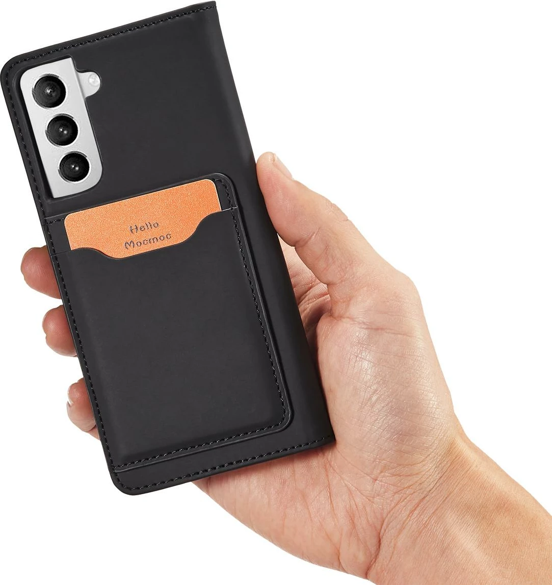 Mbështjellës magnetik për celular Hurtel Magnet Card Case për Samsung Galaxy S22+, i zi