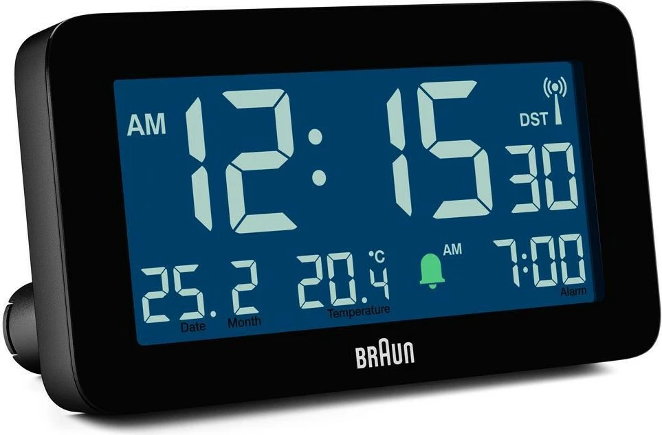 Orë alarmi Braun BC10 DCF-B, digjitale, e zezë