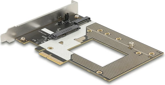 Kartë zgjerimi PCIe DeLOCK 90854, M.2/U.2, NVMe, PCIe 4.0, e zezë/argjendtë