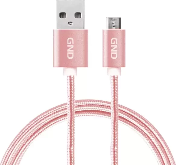 Kabllo Usb GND GNDUSBAC200MM06 (Pembe, 1m)