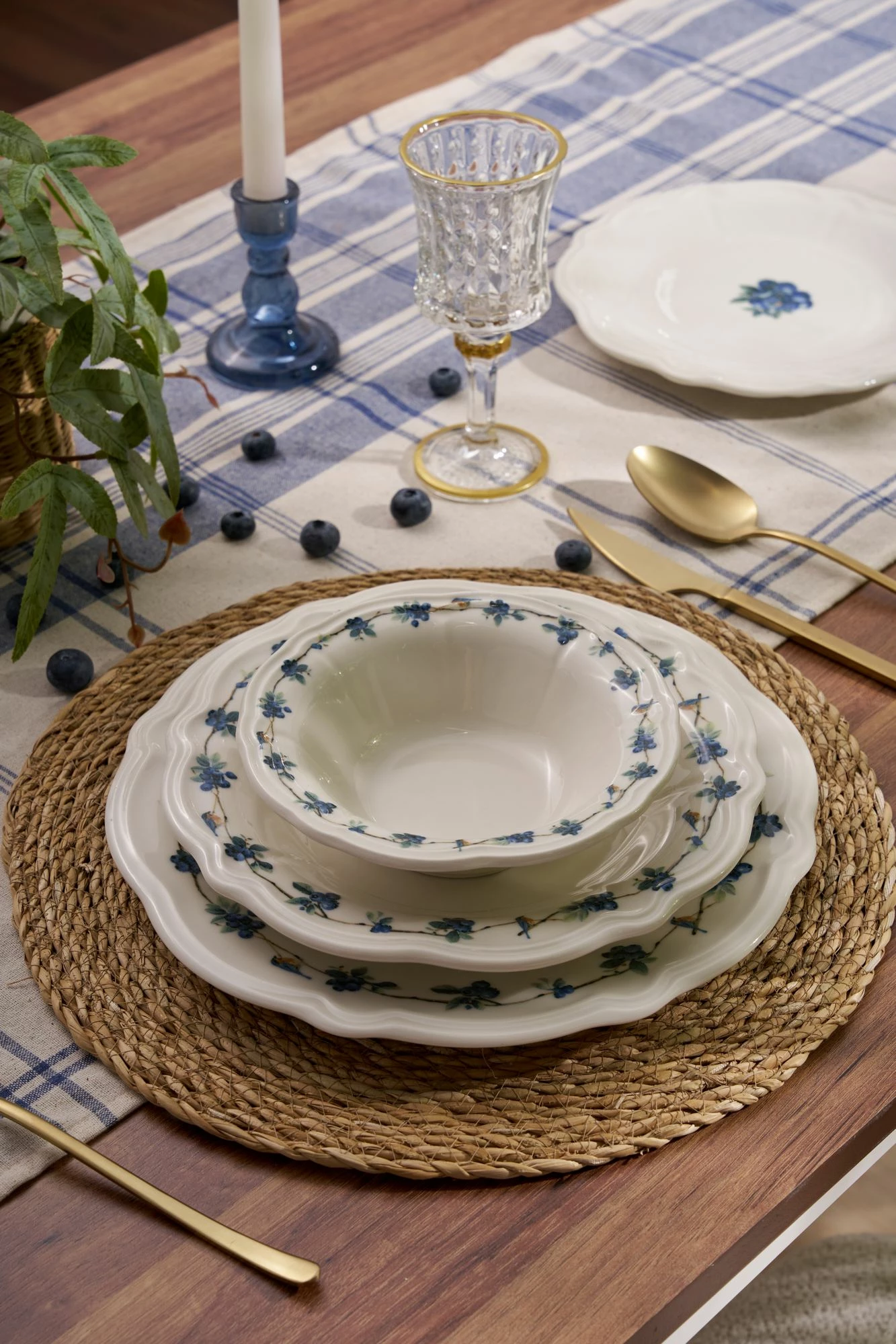 Set enësh për drekë (24 copë), Hermia Concept, Blueberry