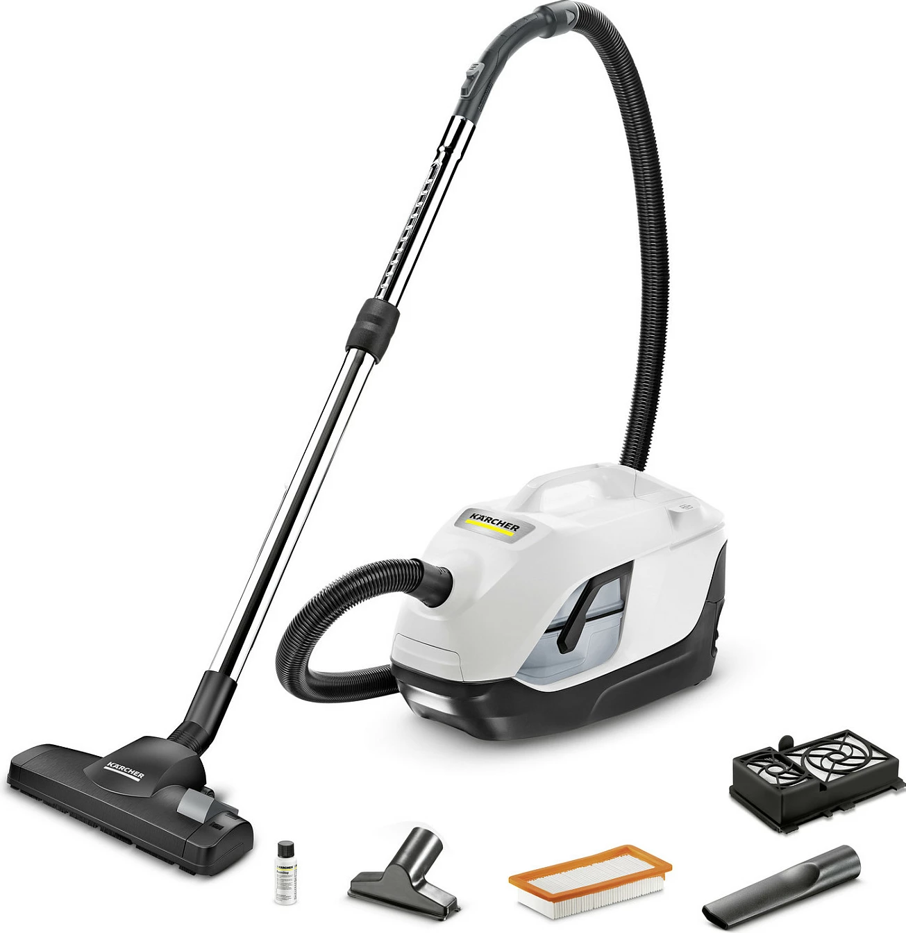 Fshesë me korent Kärcher DS 6, cilindrike, HEPA 13, 650 W, 2 L, bardh/zi