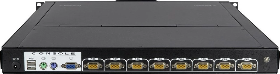 KVM Switch LCD Inter-Tech, 8-Port, 17", USB/PS/2, VGA, rackmount, i zi
