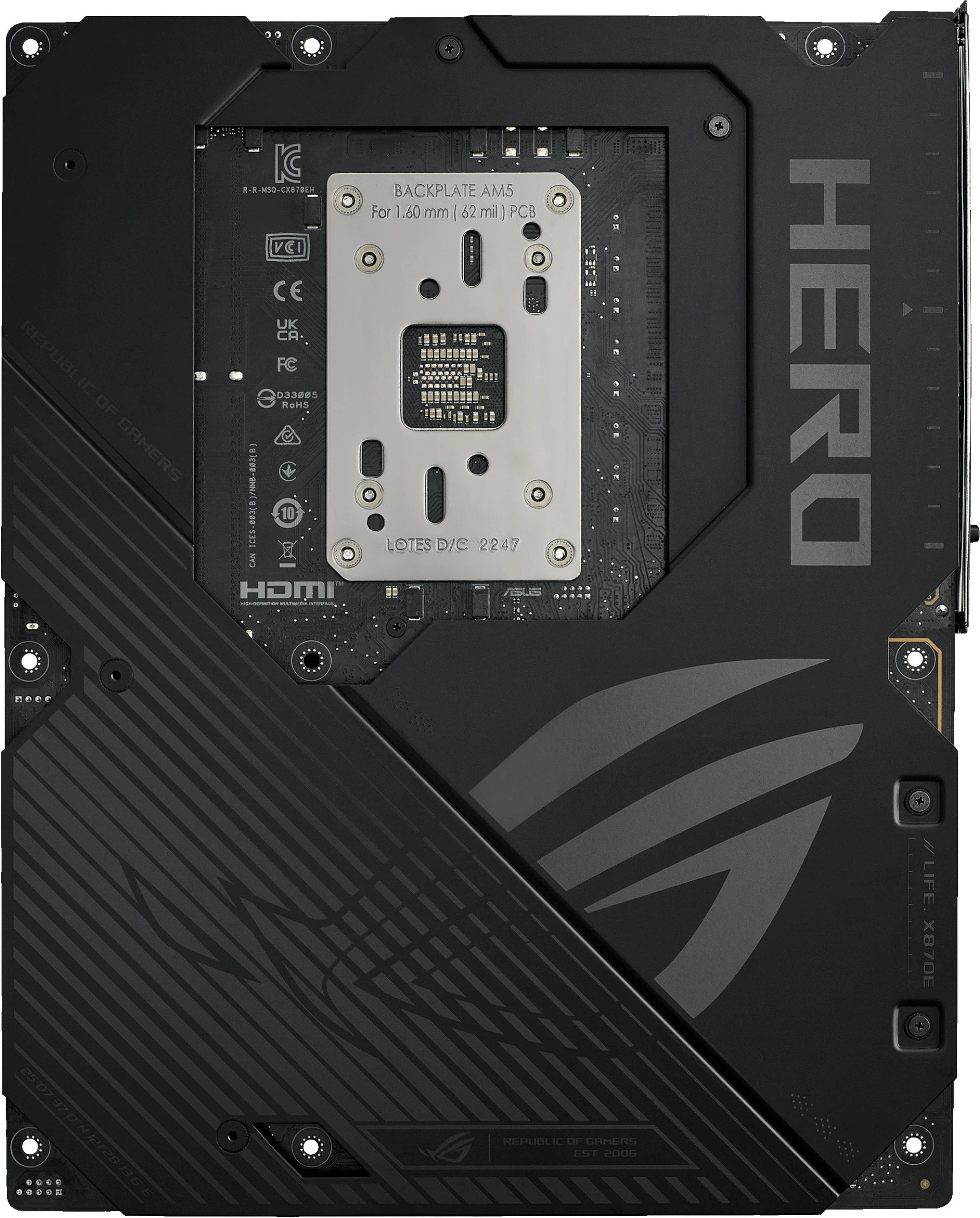 Pllakë amë ASUS ROG CROSSHAIR X870E HERO, AMD X870E, DDR5, ATX, Socket AM5, e zezë