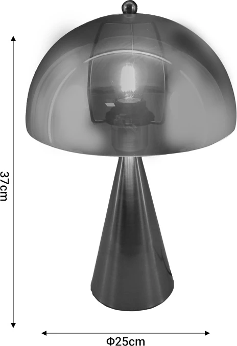 Llambë tavoline Illumna Inart E27 metal-xham ngjyrë ari D25x37cm