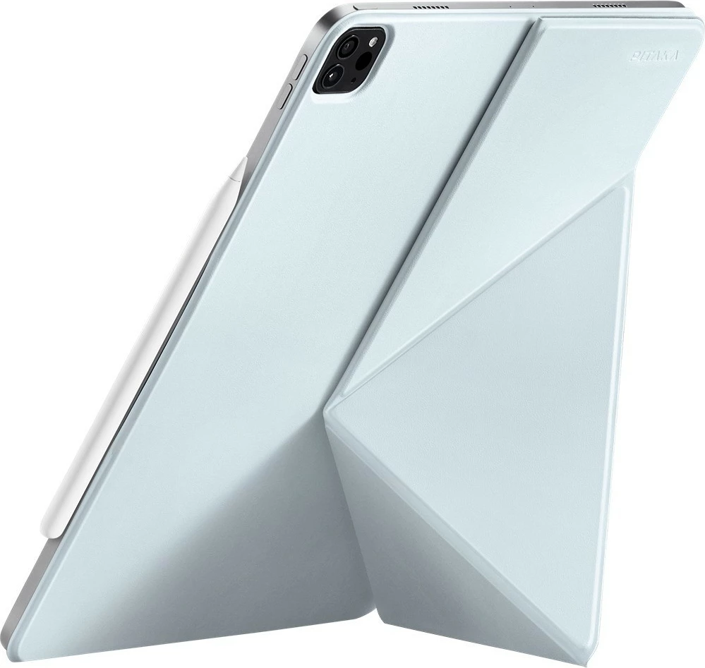 Mbështjellës folio për iPad Pro 12.9 Pitaka MagEZ Folio 2, magnetik, mbajtëse Apple Pencil, sleep/wake, blu e çelët