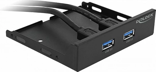 Panel frontal USB DeLOCK 63994, 2x USB 3.0 (USB 3.2 Gen 1), për bay 3.5", i zi