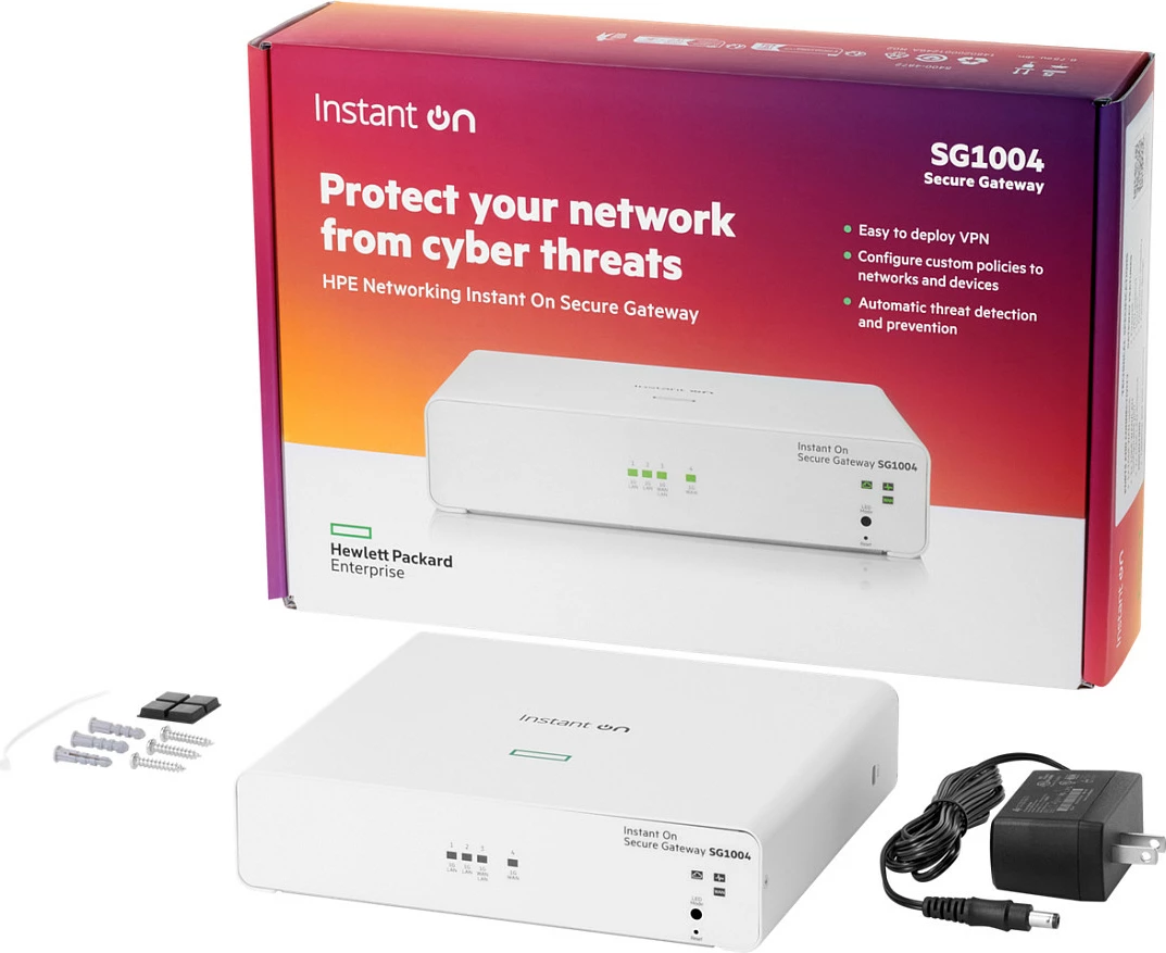 Gateway sigurie HPE Instant On Secure SG1004, 4x Gigabit RJ-45, cloud-managed, i bardhë