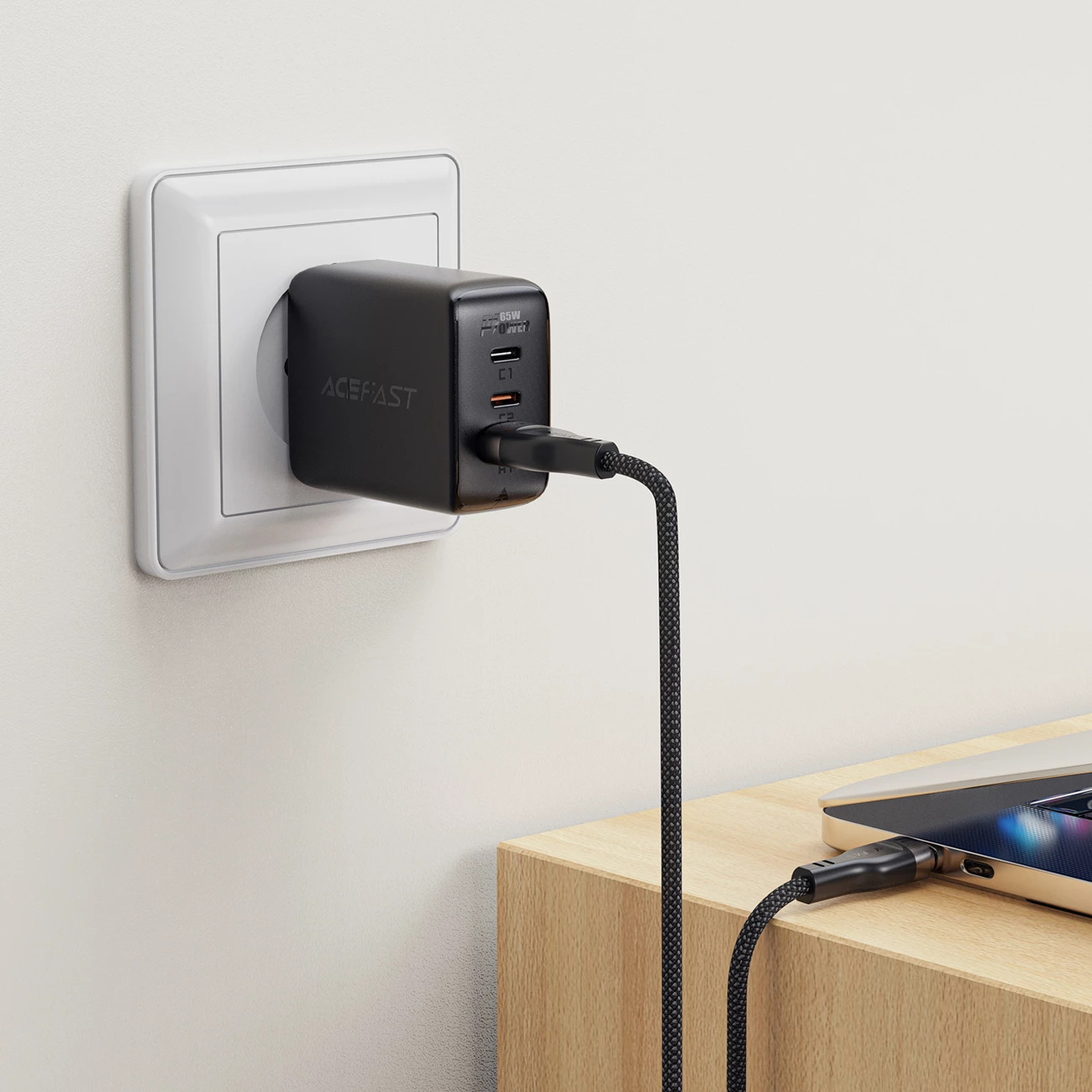 Kabllo Acefast C11-04 USB-A në USB-C, 1.2m, 3A, Magnetike, e zezë