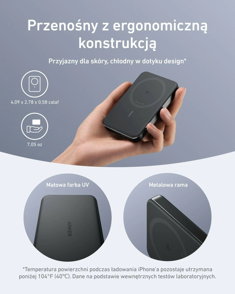 Powerbank me valë Anker MagGo A1664H11, 10000mAh, USB-C, iPhone 12–15, e zezë