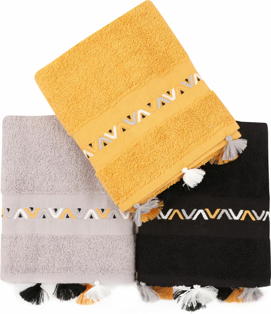 Set peshqirësh për duar (3 copë), Mijölnir, asorti - e zezë