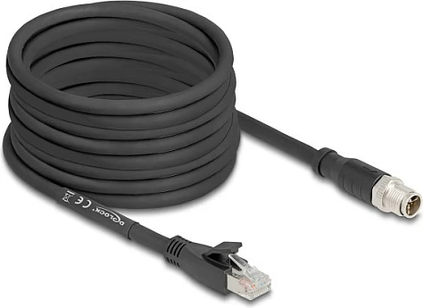 Kabllo rrjeti DeLOCK 80586, Cat5e, M12 në RJ-45, 10 m, e zezë