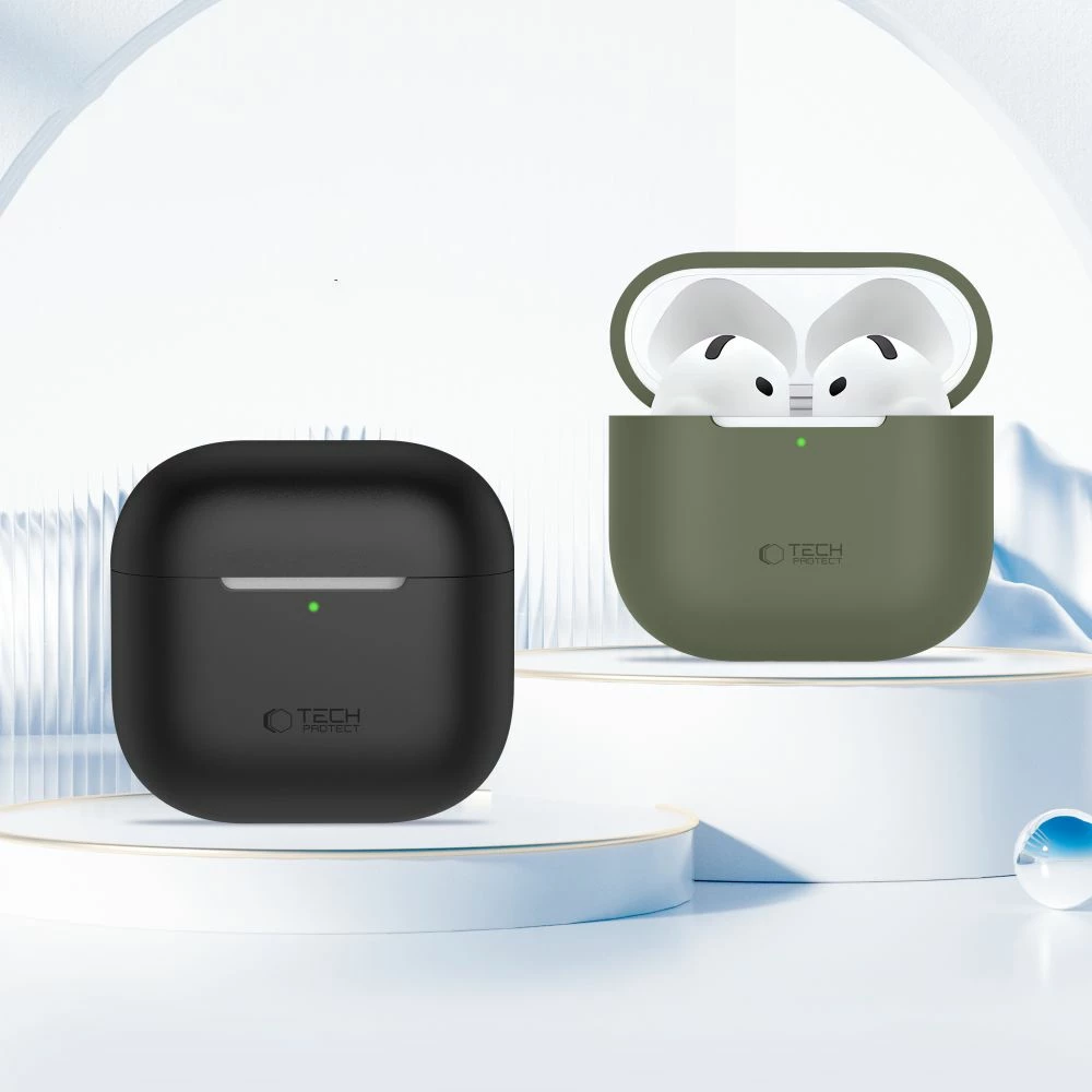Mbështjellës silikoni Tech-Protect për Apple AirPods 4, Gri