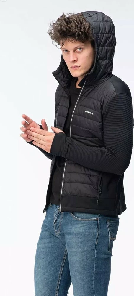 Xhaketë quilted për burra Iguana GUELO, madhësia L, e zezë