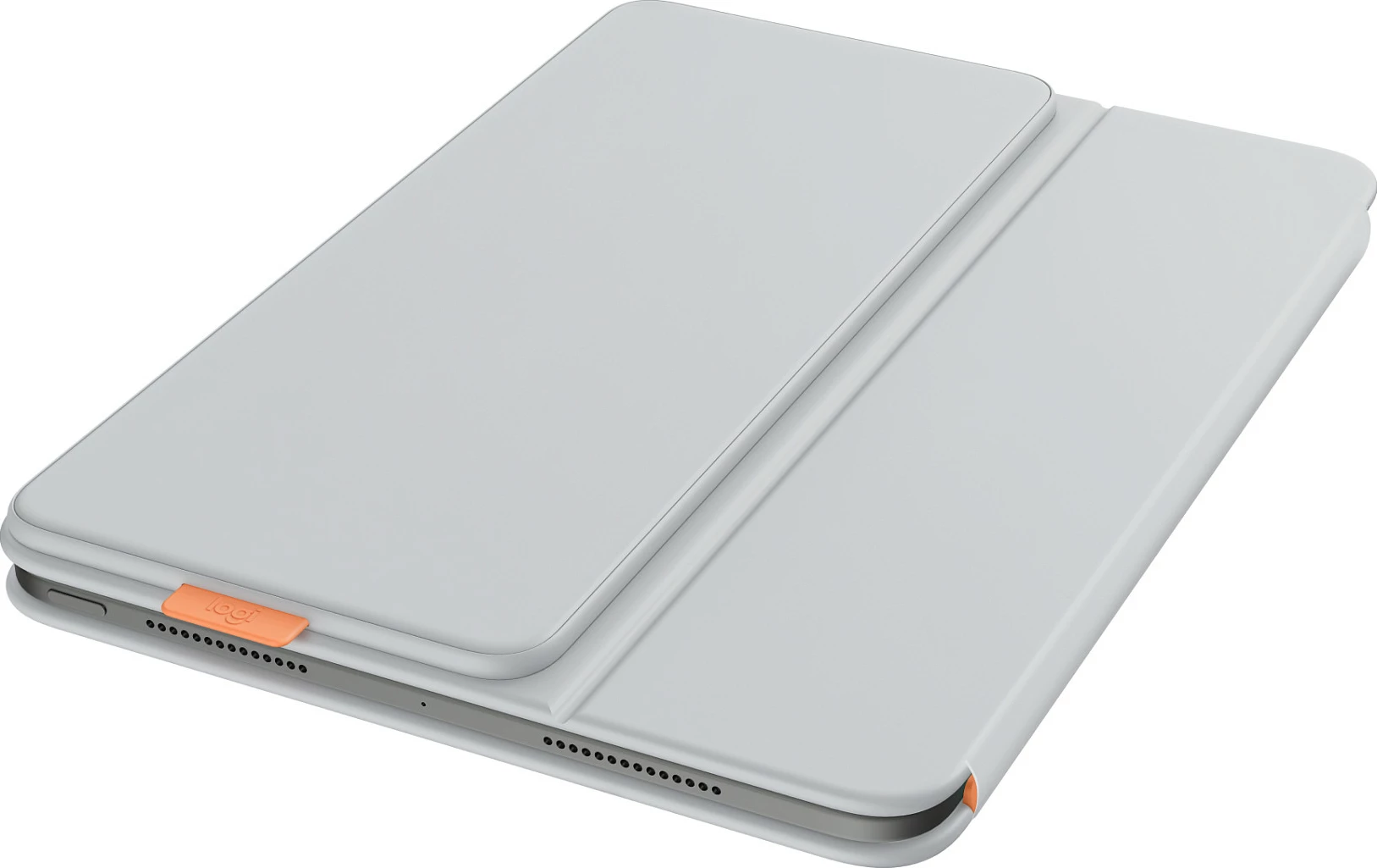 Mbështjellës me tastierë Logitech Flip Folio, për iPad 11", Bluetooth, QWERTZ (Swiss), gri e çelët