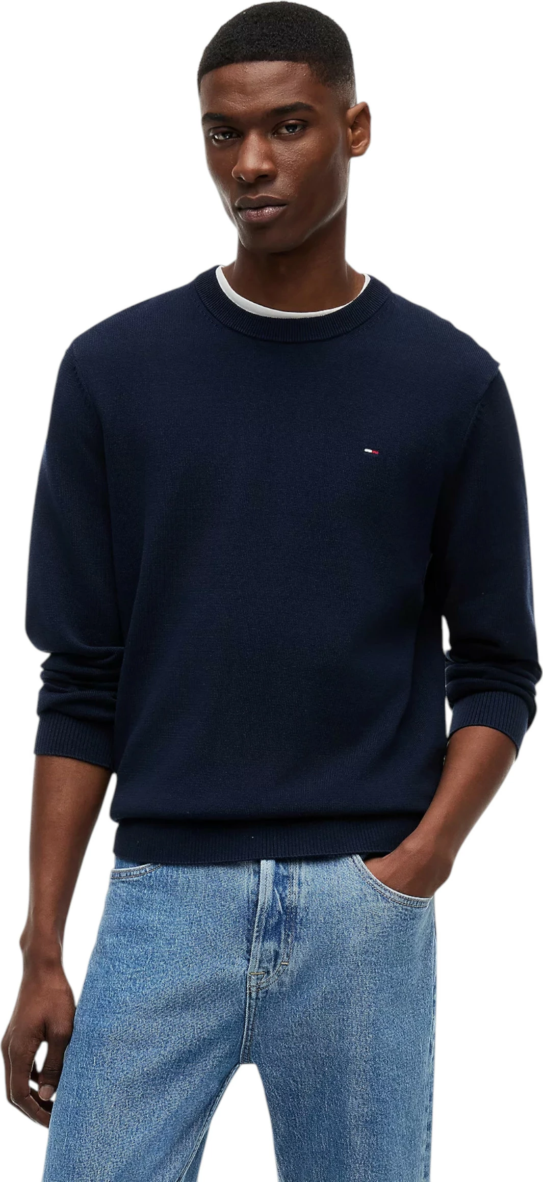Xhemper për meshkuj Tommy Hilfiger Jeans DM0DM22853, i kaltër i errët