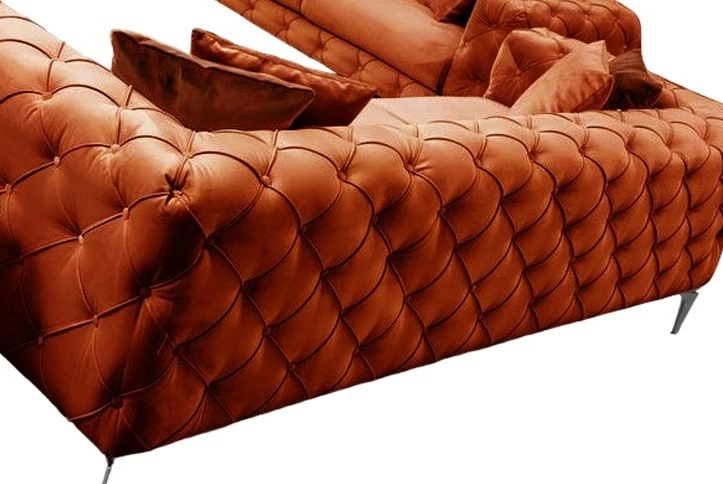 Divan treshe Como, portokalli, Atelier del Sofa