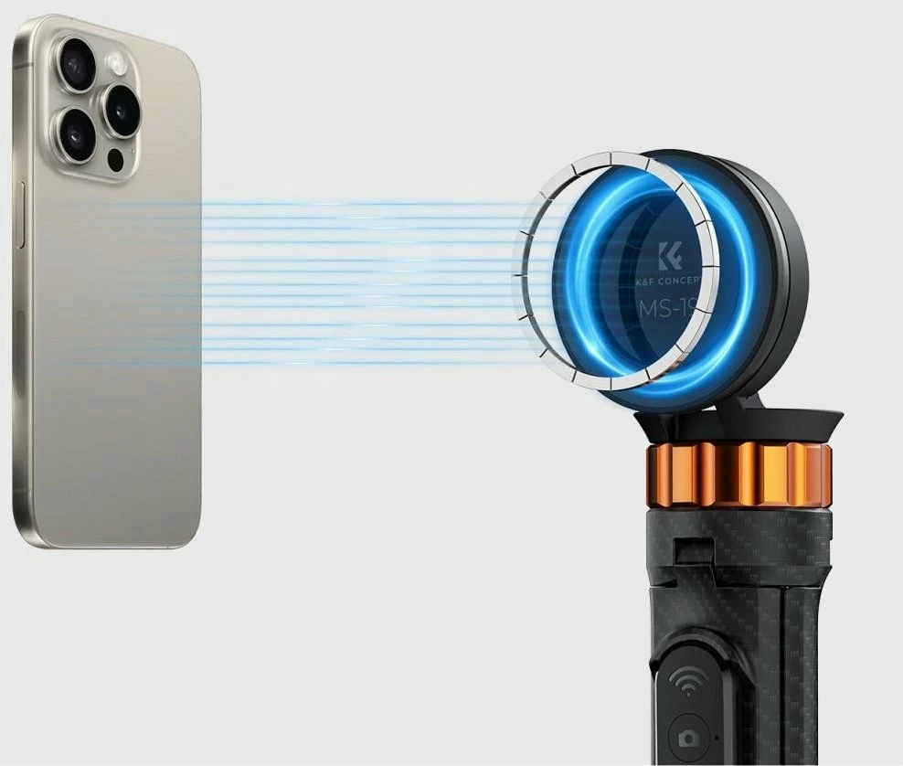 Selfie stick tripod K&F Concept KF09.139 162 cm me magnet MagSafe, telekomandë Bluetooth, i zi