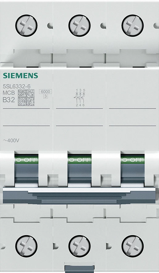 Automat Siemens 5SL63326, B 32A, 3P, 400V, 6kA, Gri