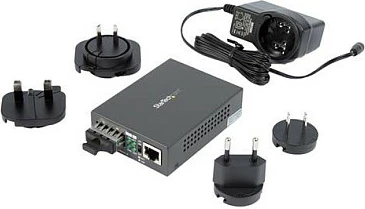 Konvertues media fiber StarTech MCMGBSCMM055, Gigabit Ethernet RJ45 në SC multimode, 550 m, 10/100/1000 Mbps, i zi