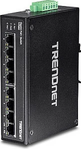 Switch industrial TRENDnet TI-PG80, 8-port Gigabit PoE+, DIN-Rail