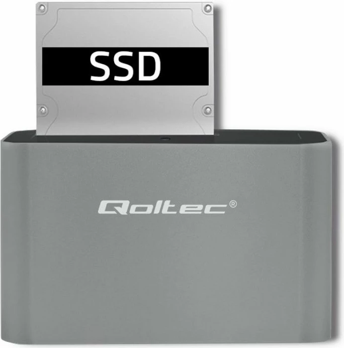 Stacion docking Qoltec HDD/SSD 2.5/3.5 SATA USB 3.0, argjendtë