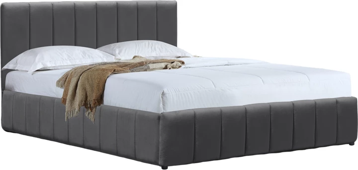 Krevat Snuggle me hapsirë për depo, kadife, antracit, 160x200cm