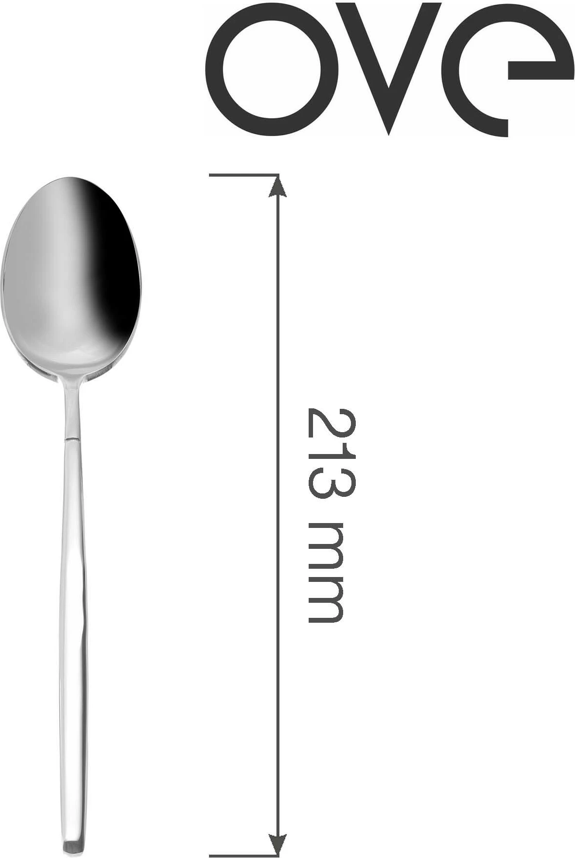 Lugë tavoline OVE Torino 213 mm, çelik inox 18/10, argjend, set 12 copë