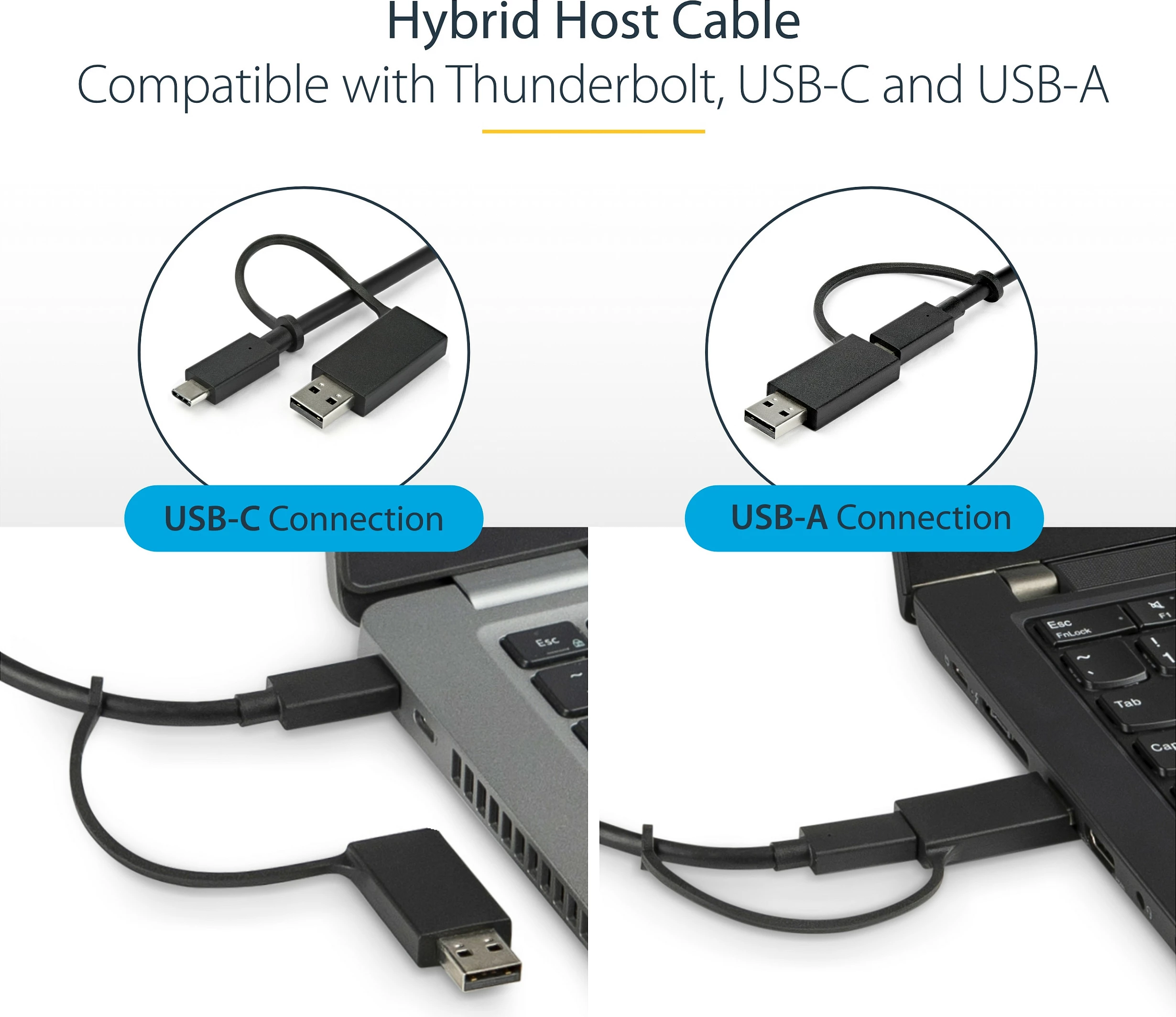 Stacion dokimi për laptop StarTech DK30C2DPEPUE, USB-C/USB-A Hybrid, Dual 4K DP/HDMI, 100W PD, 4x USB 5Gbps, GbE, zezë/hiri