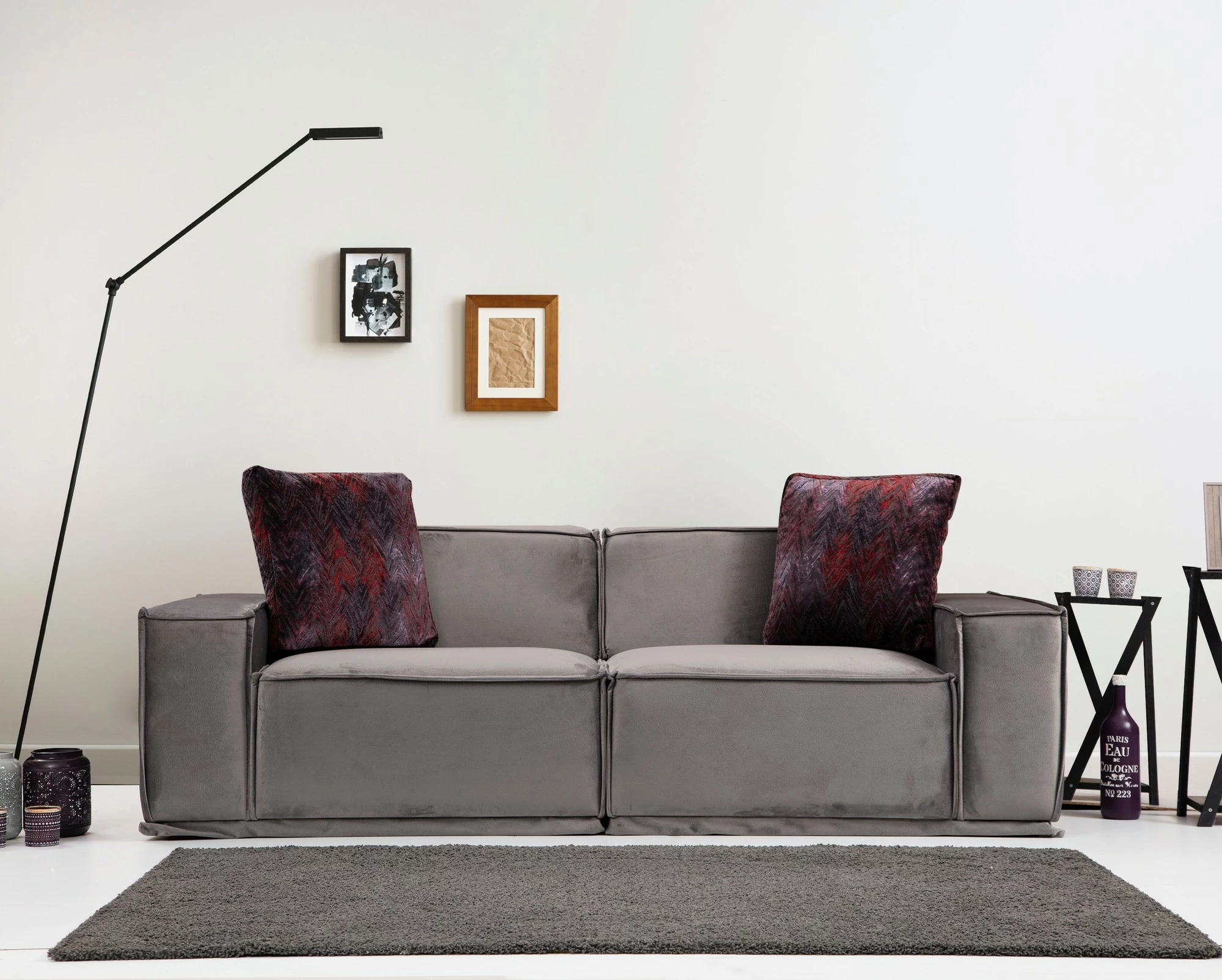 Divan dy ulëshe Atelier del Sofa, Lego 2 Seater, ngjyrë gri