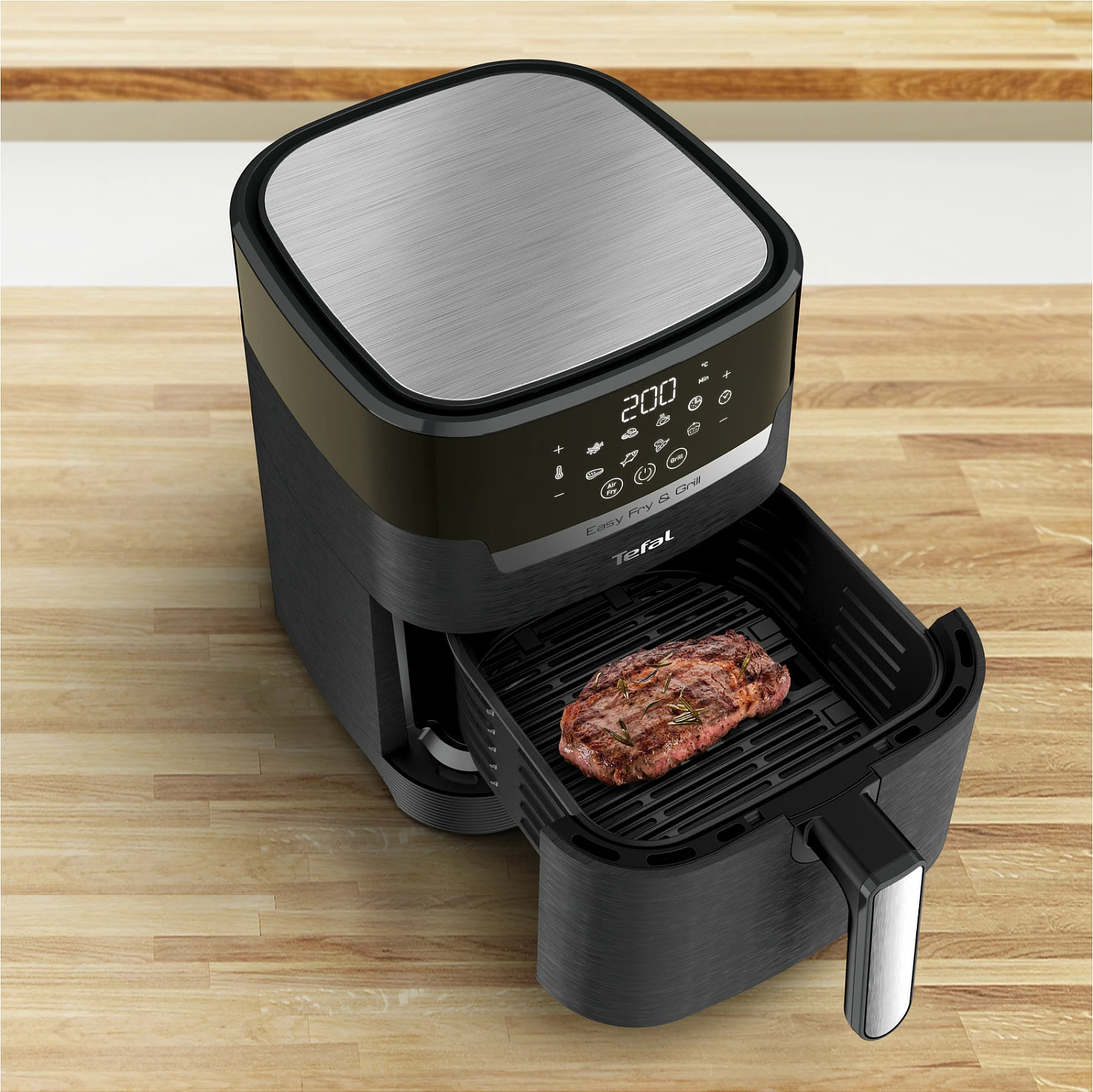 Fritezë me ajër të nxehtë Tefal Easy Fry & Grill EY5058, 4.2 L, e zezë