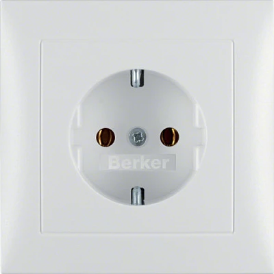 Prizë rryme murale BERKER 4742 99 09, Type F (Schuko), 16A 250V, e bardhë