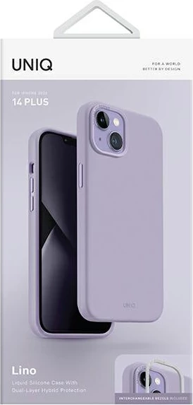 Mbështjellës UNIQ Lino për iPhone 14 Plus, Violet